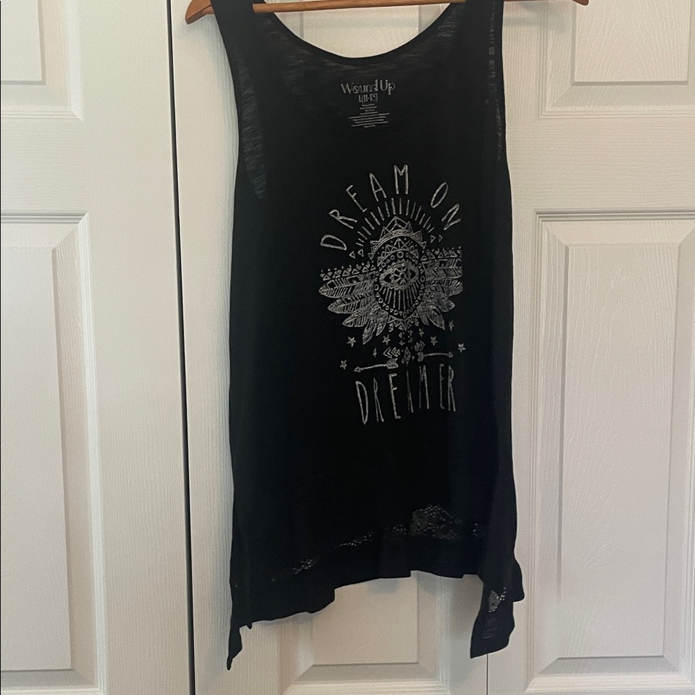 Wound Up Black Graphic Tank Top